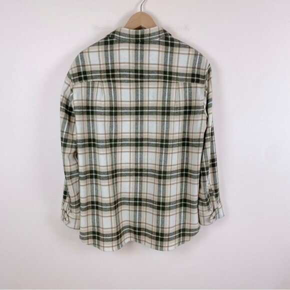 Jenni Kayne O'Keeffe Overshirt Plaid Flannel Shirt in Oatmeal - Picture 2 of 8
